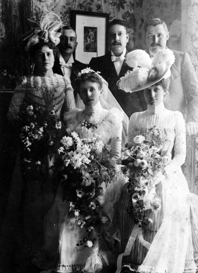 Edwardian brides and bridegrooms by English Photographer
